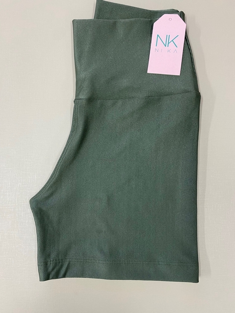 Short Duda Canelado Verde Croco