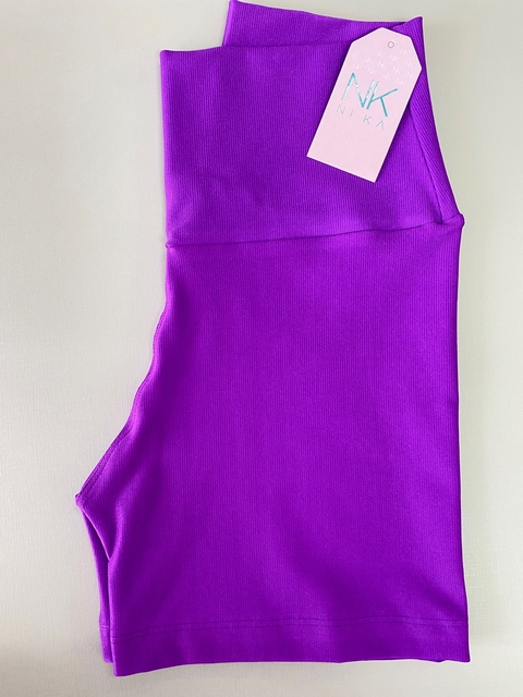 Short Duda Canelado Roxo Fúcsia