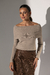 Blusa Tricô Gola Ombro a Ombro - Nude - Doce Maria