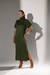 Vestido Tricô Midi Gola Alta | Verde - comprar online