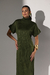 Vestido Tricô Midi Gola Alta | Verde