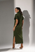 Vestido Tricô Midi Gola Alta | Verde - Doce Maria