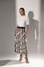 Saia Midi Tricô Cow Print