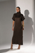Vestido Tricô Midi Gola Alta | Marrom - comprar online
