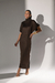 Vestido Tricô Midi Gola Alta | Marrom - loja online