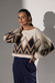 Blusa Cropped Tricô Losangolo - Cru - loja online