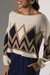 Blusa Cropped Tricô Losangolo - Cru