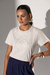 Blusa Malha Manga Curta Bordada - Cinza - comprar online