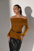 Blusa Tricô Gola Ombro a Ombro - Caramelo - comprar online