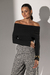 Blusa Tricô Gola Ombro a Ombro - Preta - comprar online