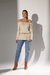 Blusa Tricô Ombro a Ombro - Cru - comprar online