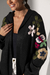 Cardigan Bordado Capuz | Preto