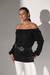 Blusa Tricô Ombro a Ombro - Preta - Doce Maria
