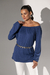 Imagem do Blusa Tricô Ombro a Ombro - Azul