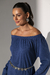 Blusa Tricô Ombro a Ombro - Azul - loja online