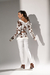Blusa Tricô Decote V Cow Print - comprar online