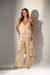 Conjunto tricô boho calça e blusa