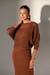Conjunto Vestido e Blusa Rendada Tricô | Marrom na internet