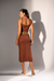 Conjunto Vestido e Blusa Rendada Tricô | Marrom - comprar online