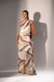 Vestido longo tule estampado