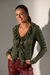Blusa tricô manga longa babados Doce Maria Petrópolis