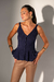 Blusa Tricô Botões Alça | Marinho
