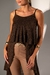 Blusa Tricô Boho Alça Alongada | Marrom