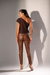Calça Resinada | Marrom - comprar online