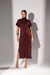 Vestido Tricô Midi Gola Alta | Bordo - comprar online