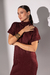 Vestido Tricô Midi Gola Alta | Bordo - Doce Maria