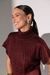 Vestido Tricô Midi Gola Alta | Bordo na internet
