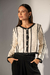 Jaqueta Rendada Bicolor - Cru com Preto - comprar online
