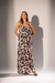 Vestido Alça Animal Print Longo