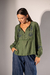 Blusa Boho Bordada - Verde - loja online