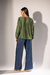 Blusa Boho Bordada - Verde - comprar online