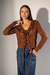 Blusa Tricô Manga Longa Babados | Marrom - comprar online