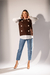 Blusa 2 em 1 Colete e Camisa - Marrom - Doce Maria