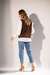 Blusa 2 em 1 Colete e Camisa - Marrom