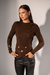 Blusa Tricô Modal Detalhe - Marrom na internet