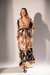 Vestido Longo Estampado Azul | Marrom - loja online