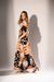 Vestido Longo Estampado Azul | Marrom - comprar online