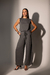 Conjunto Blusa e Calça Listra Lateral | Cinza