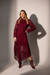 Vestido Midi Tricô Rendado Manga Longa - Bordo na internet