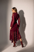 Vestido Midi Tricô Rendado Manga Longa - Bordo na internet