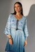 Vestido Longo Boho Estampado - Azul - loja online