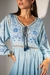 Vestido Longo Boho Estampado - Azul na internet