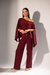 Conjunto Tricô 3 Peças - Bordo - comprar online