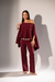 Conjunto Tricô 3 Peças - Bordo - comprar online