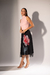Saia Midi Floral com Tule - Preta com Vermelho - comprar online