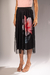 Imagem do Saia Midi Floral com Tule - Preta com Vermelho